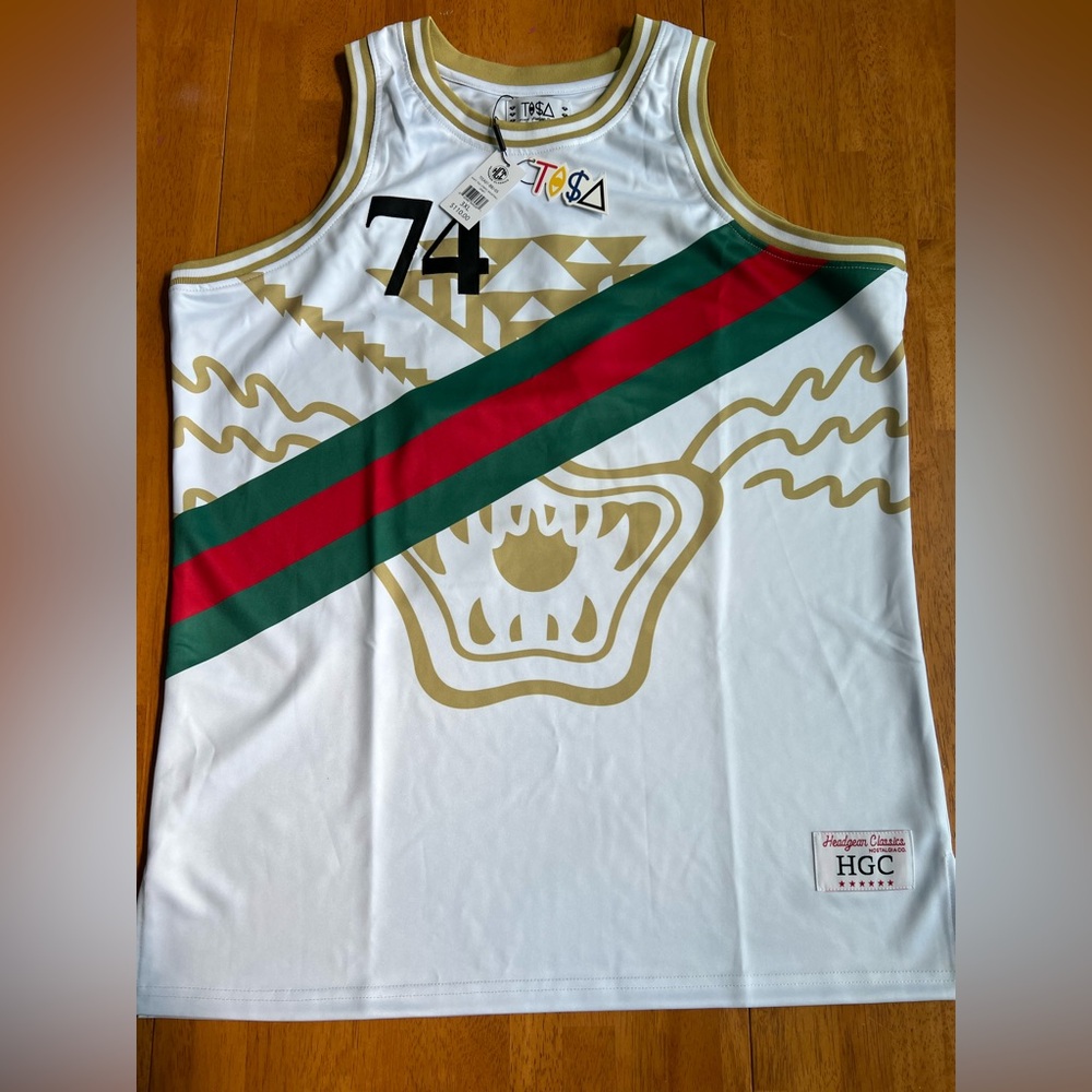 HGC TI$A White and Gold Men's Jersey